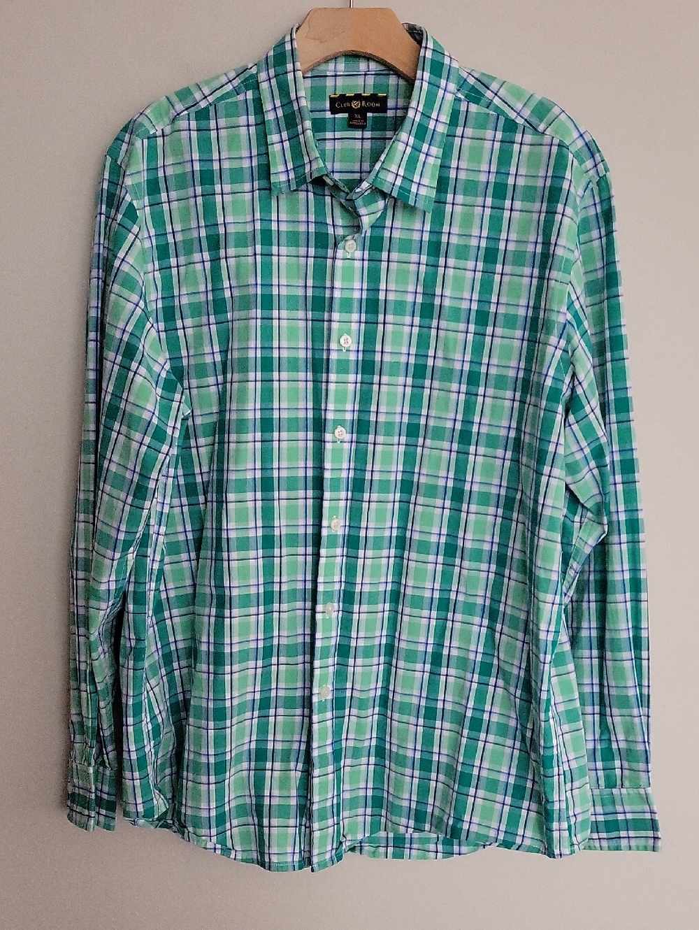 Club Room Green Plaid Button-Down Shirt Size XL